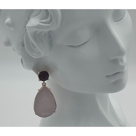 Charming Charlie Holiday Faux Garnet & Pink Stone Teardrop NEW with Tags - Picture 4 of 4